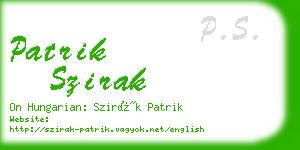 patrik szirak business card